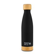 Θερμός μπουκάλι ανοξείδωτο bamboo "We Care" μαύρο 500ml